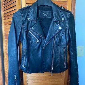 Zara biker leather jacket